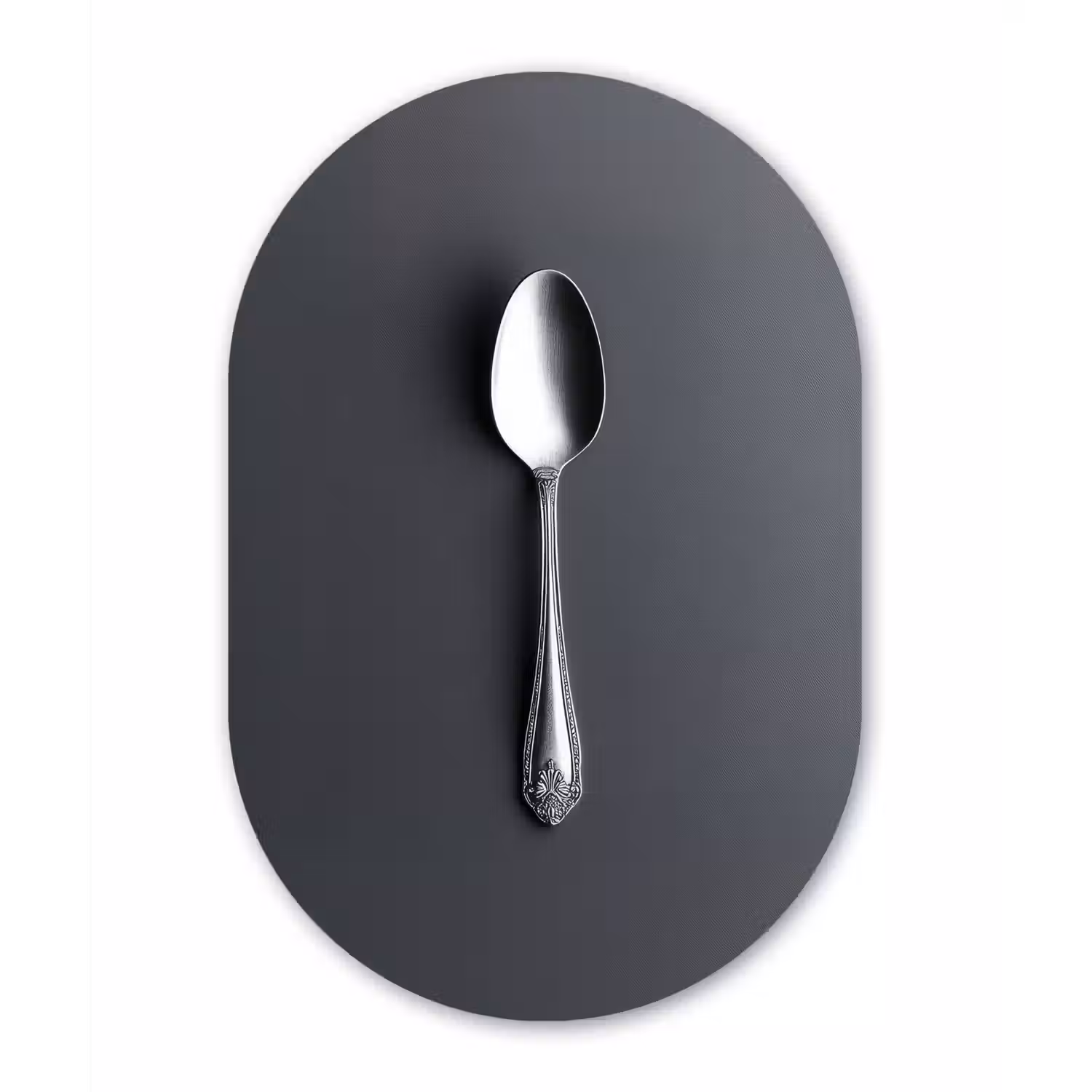 Zilver - Metaal - Lepel Wandcirkel Ovaal Glas middel -3d