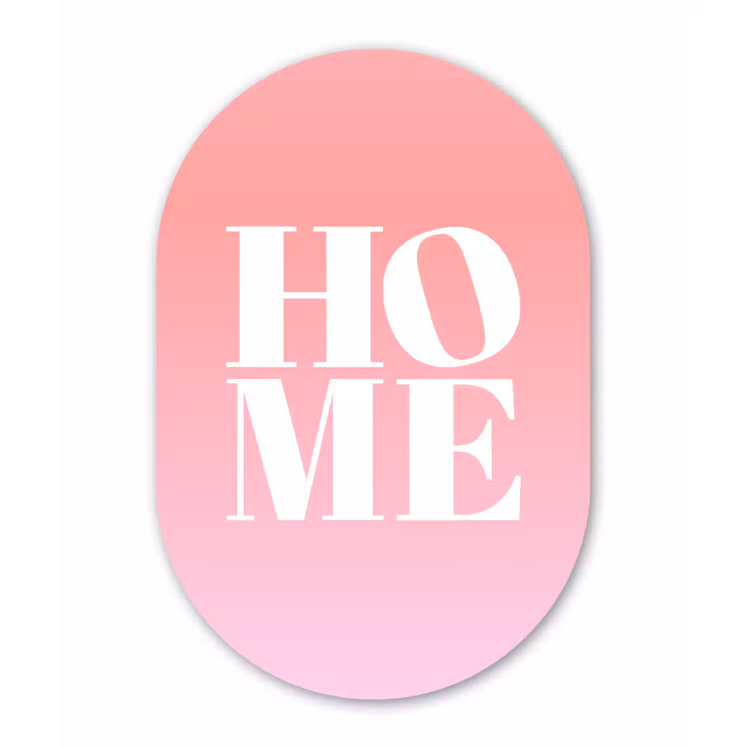 Home - Letters - Groot - Roze Wandcirkel Ovaal Glas middel -3d