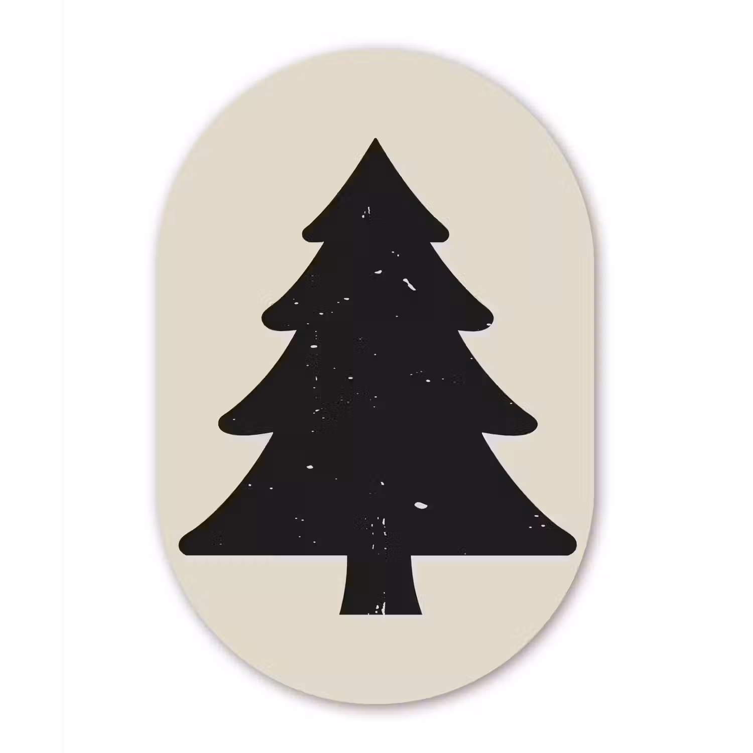Kerstboom - Zwarte kerstboom - Boom - Japandi Wandcirkel Ovaal Glas middel -3d