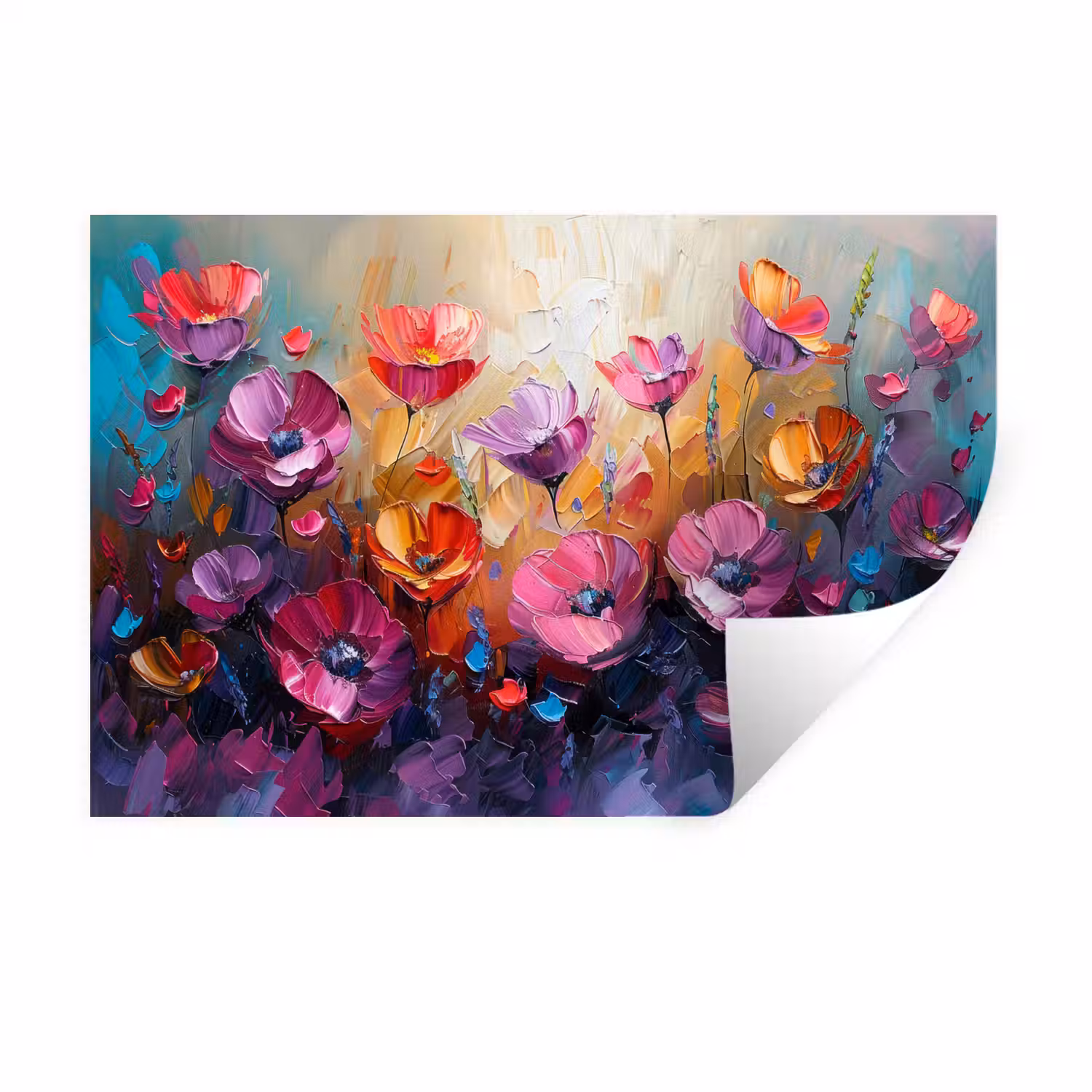 Bloemen - Botanisch - Kunst - Roze - Natuur Muursticker klein -3d