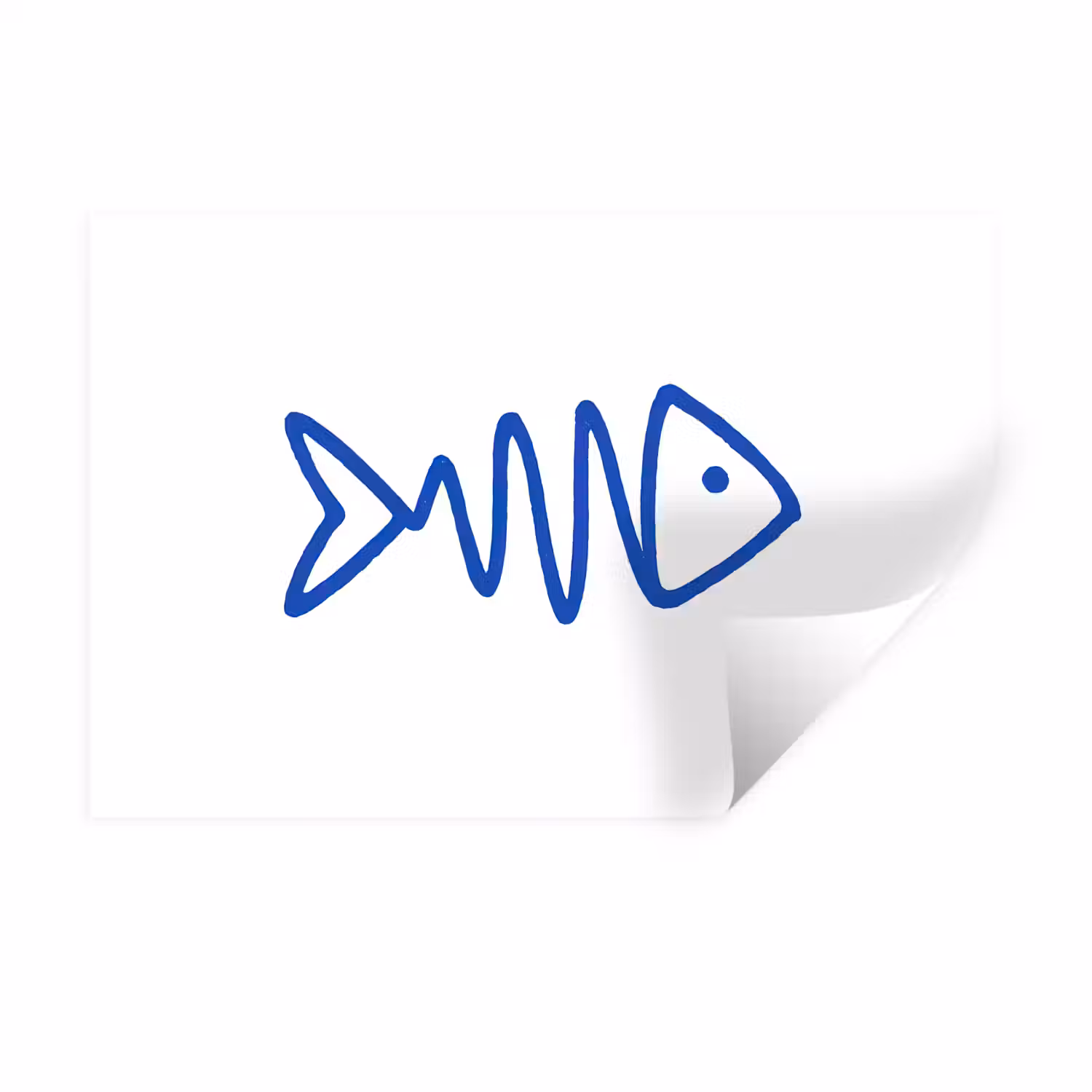Vis - Minimalistisch - Blauw - Lijn Muursticker klein -3d
