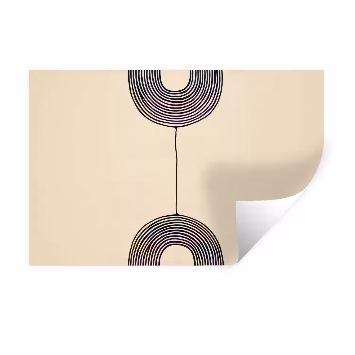 Geometrische bogen - Minimalistisch - Symmetrisch Muursticker klein -3d