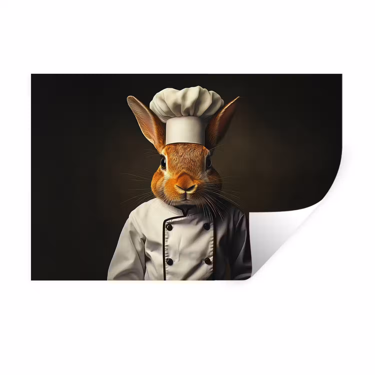 Konijn - Kok - Dier Muursticker klein -3d