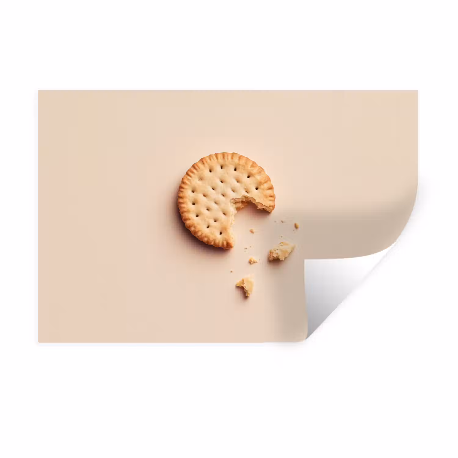 Koekje - Kruimels - beige Muursticker klein -3d