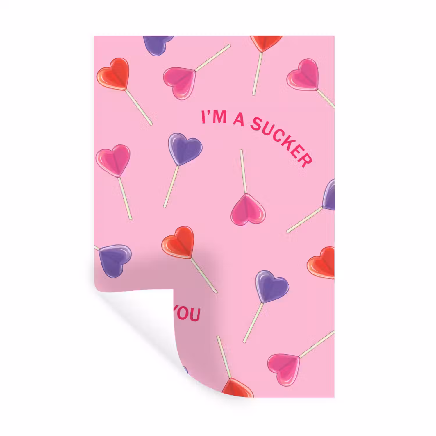 Lolly - Valentijn - Illustratie - Snoep Muursticker klein -3d