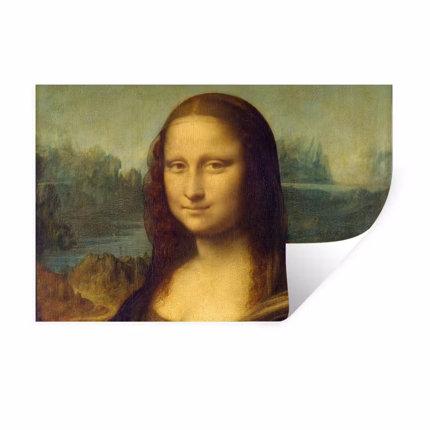 Mona Lisa - Leonardo da Vinci Muursticker klein -3d