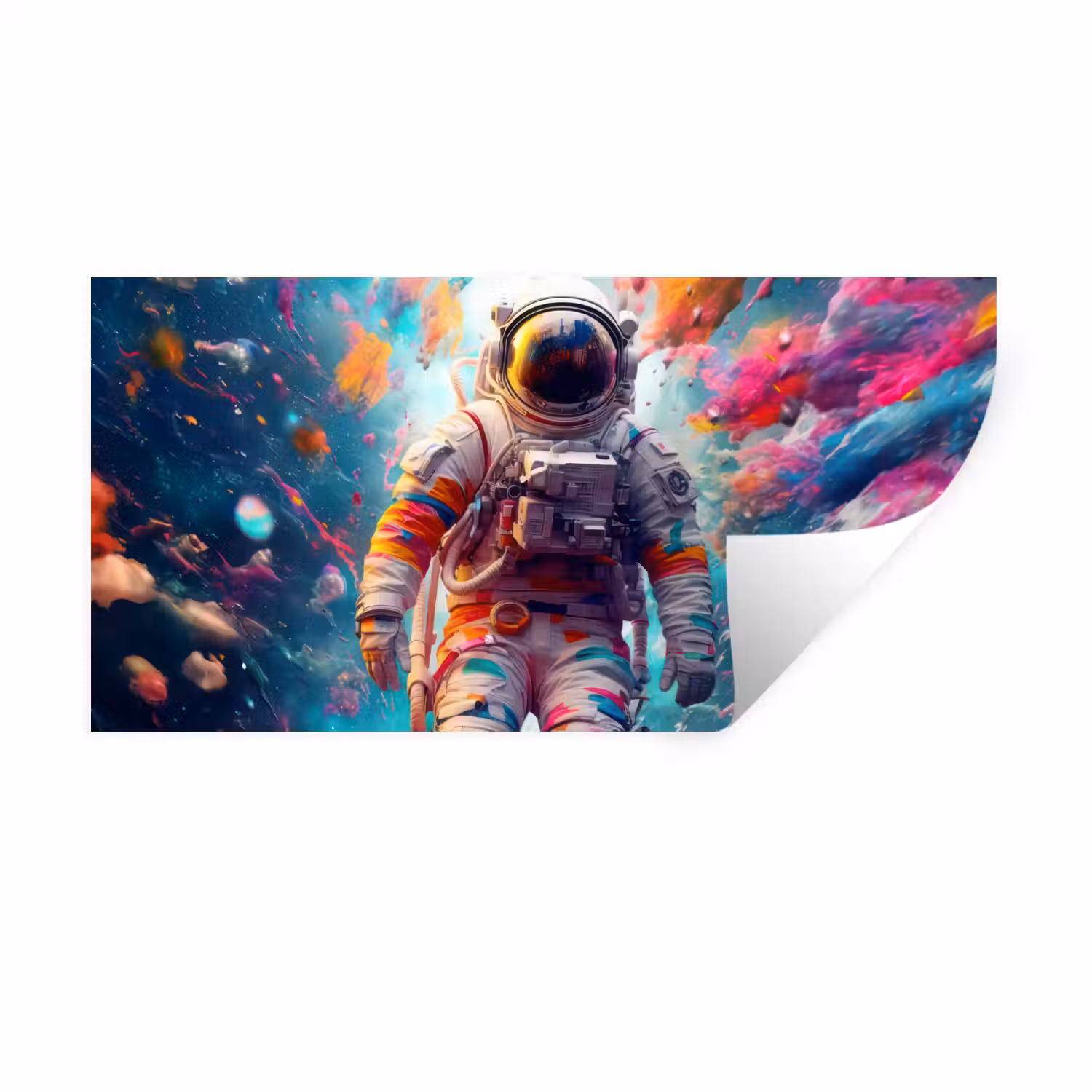 Neon - Meteoriet - Neon - Astronaut Muursticker klein -3d