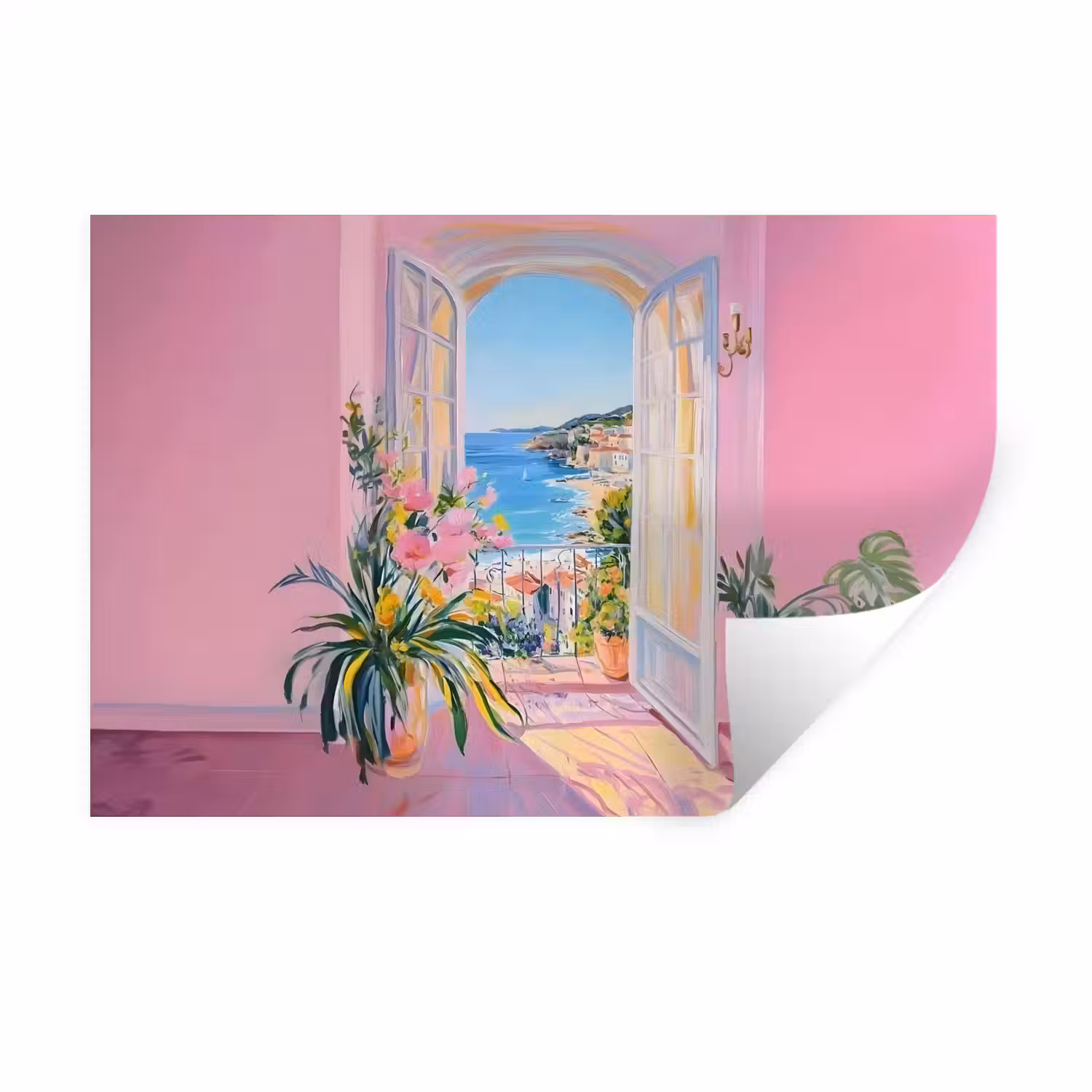 Roze - Buiten - Verf Muursticker klein -3d