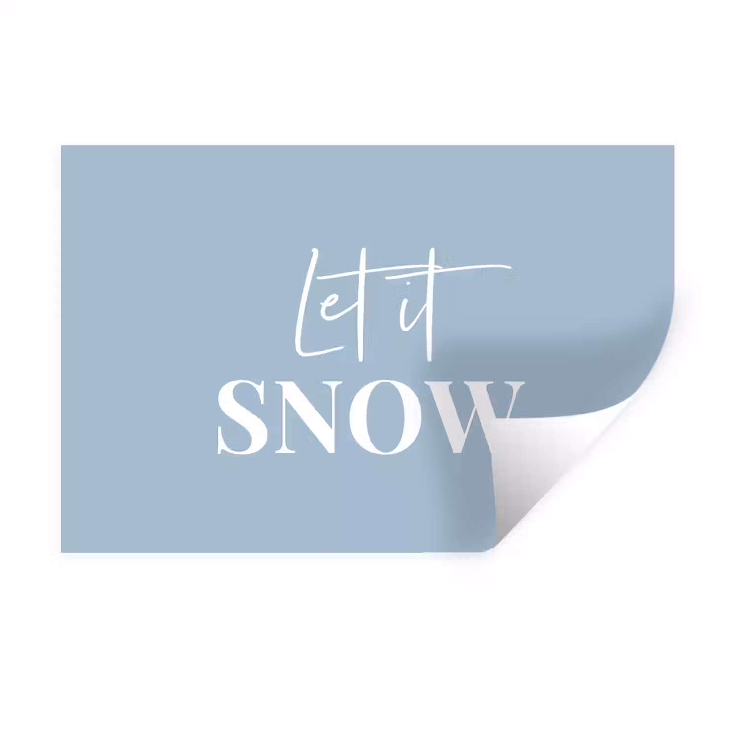 Sneeuw - Winter - Blauw - Let it snow Muursticker klein -3d