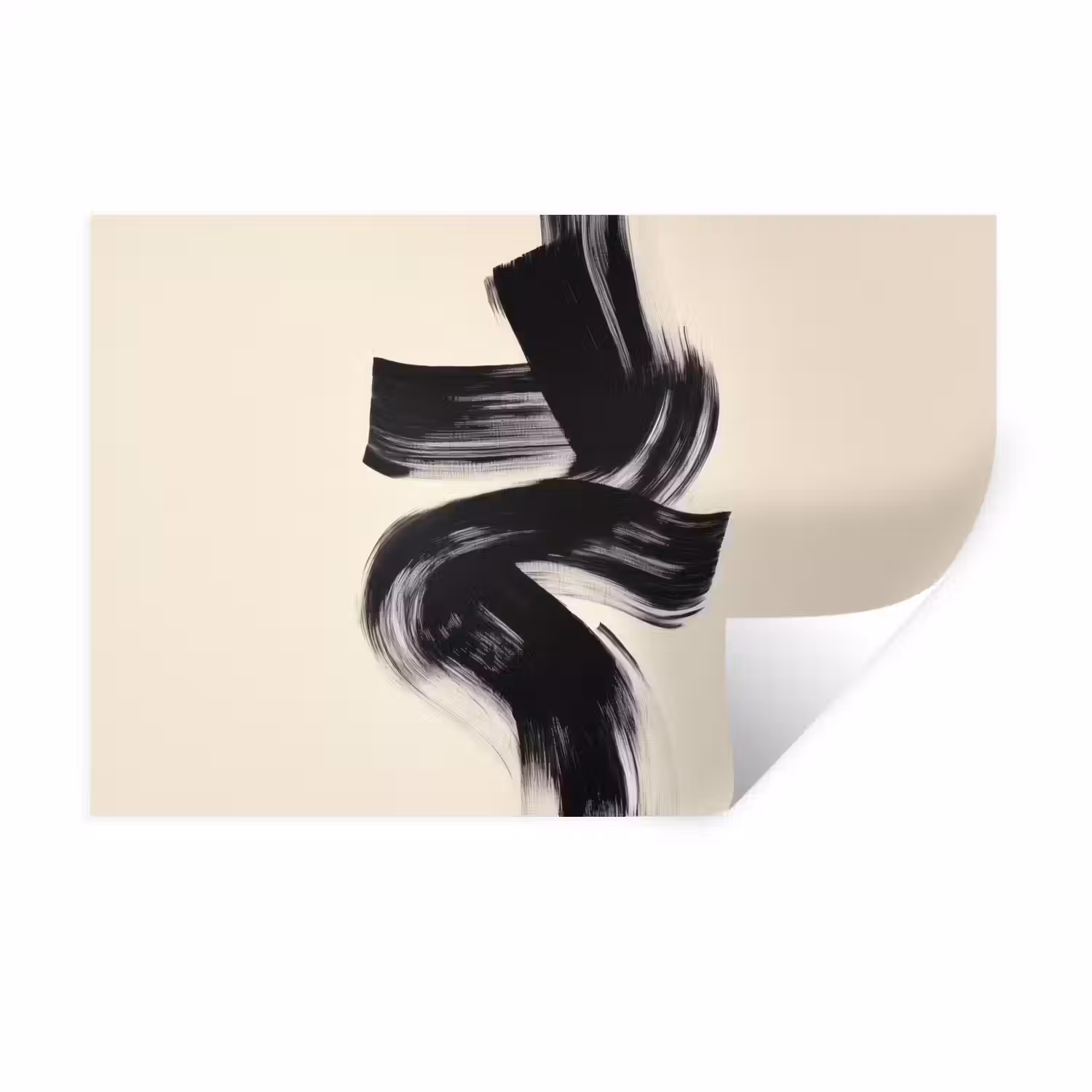 Strepen - Zwart - Abstract Muursticker klein -3d