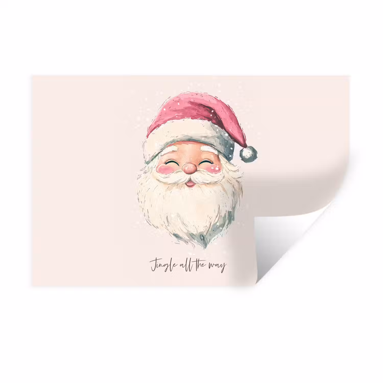 Kerstman - Kerst - Quote - Beige Muursticker klein -3d
