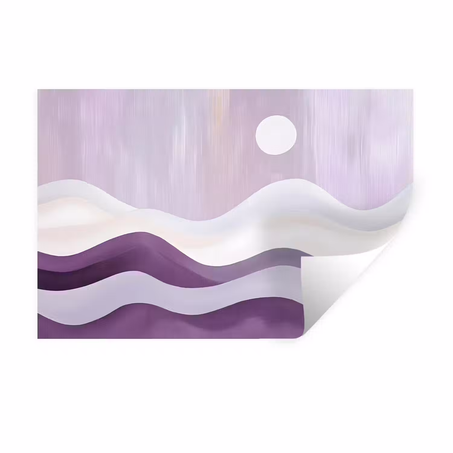 Golven - Heuvels - Abstract - Paars Muursticker klein -3d