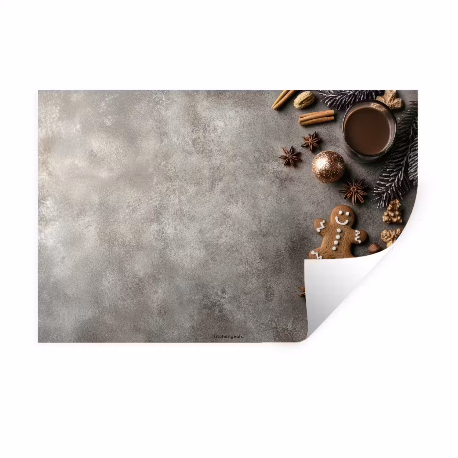 Winter - Kerst - Beton - Gingerbread man Muursticker klein -3d