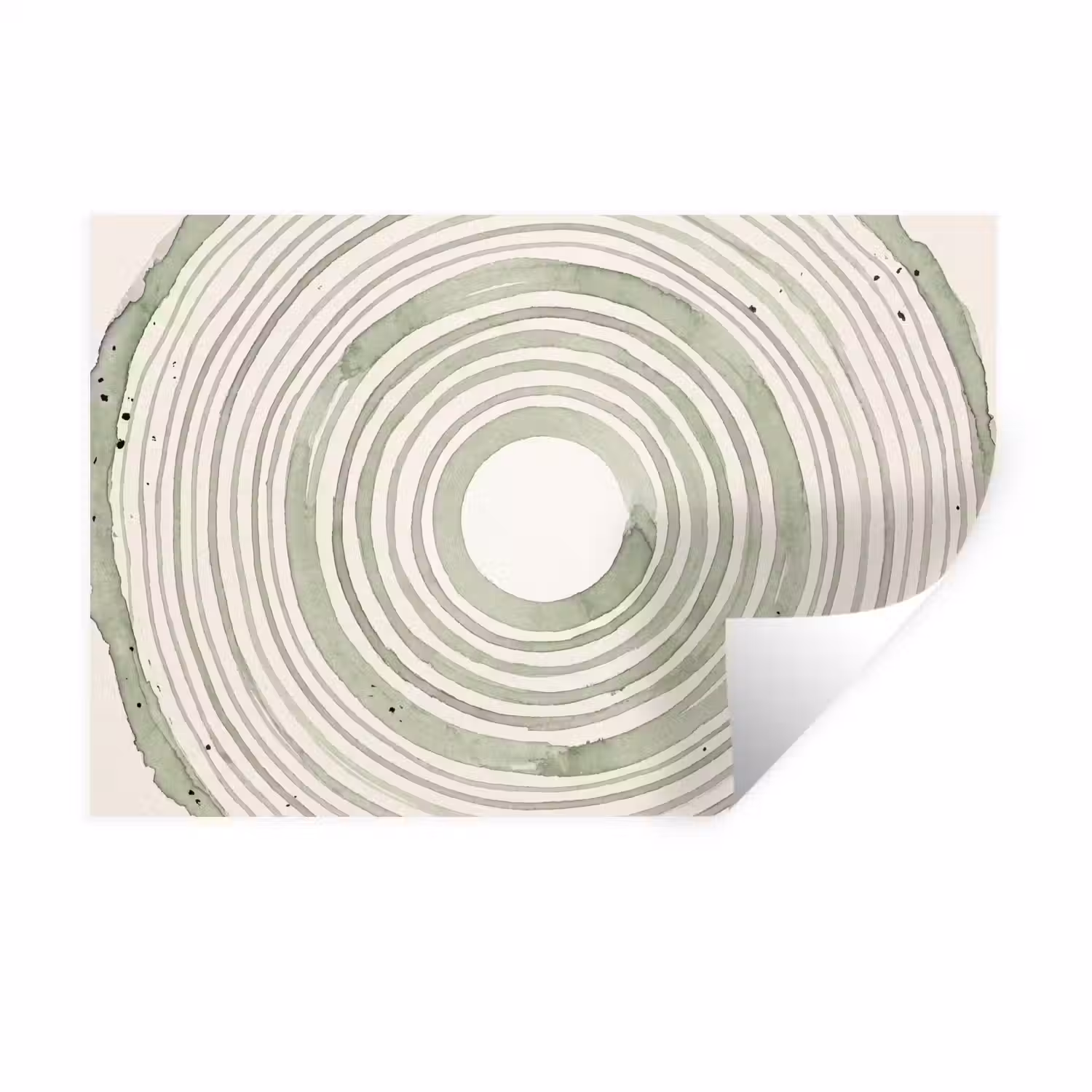Abstractie - Cirkels - Waterverf - Groen - Modern Muursticker klein -3d
