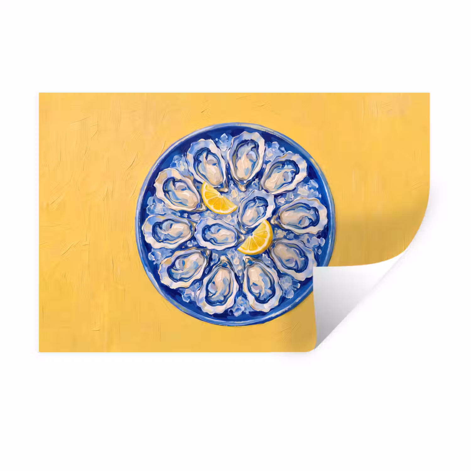 Oesters - Citroen - IJs - Modern - Geel Muursticker klein -3d