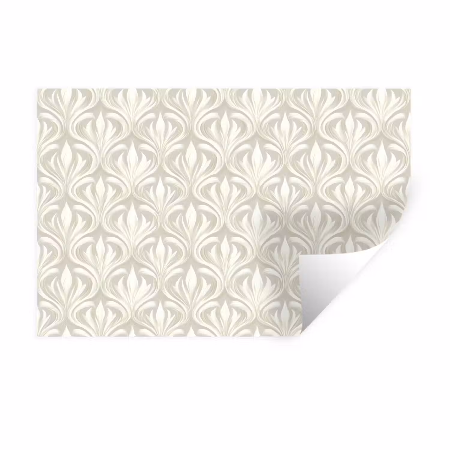 Barok - Patroon - Beige Muursticker klein 286 -3d