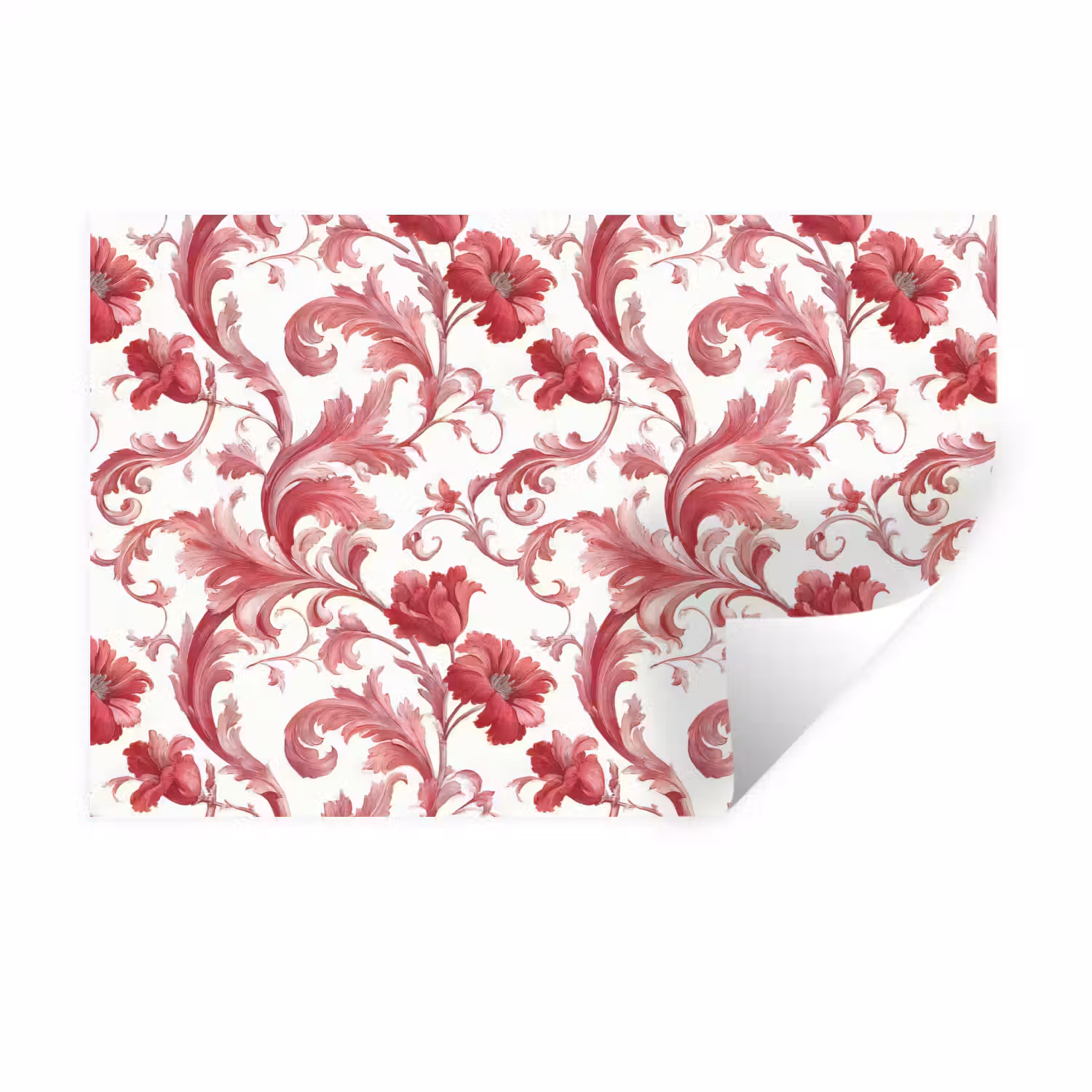 Barok - Patroon - Rood Muursticker klein 286 -3d
