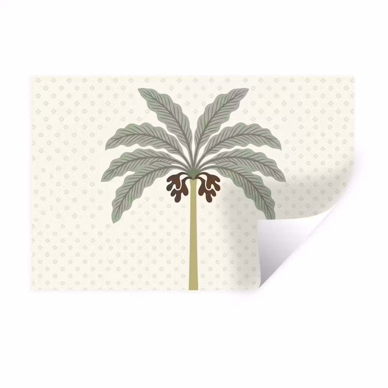 Boom - Bladeren - Groen - Decoratief - Beige Muursticker klein -3d