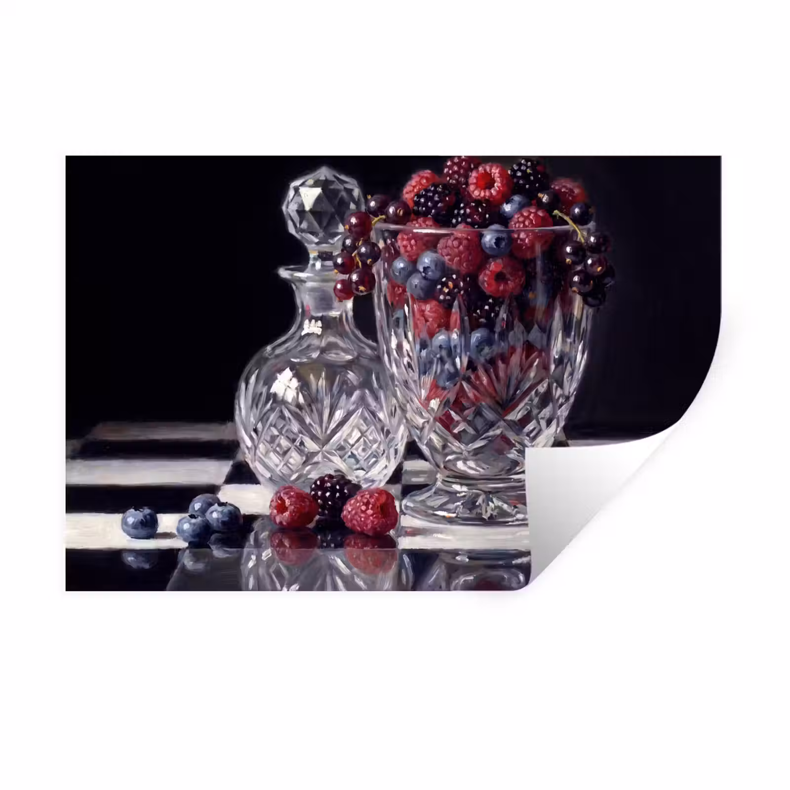Wandtattoo – Beeren – Kristall – Stillleben - Bessen - Kristal - Stilleven Muursticker klein