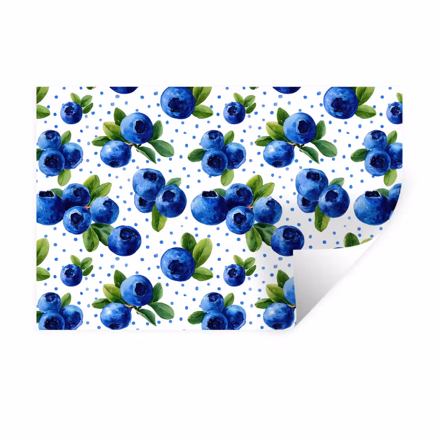 Bessen - Patroon - Blauw Muursticker klein 286 -3d