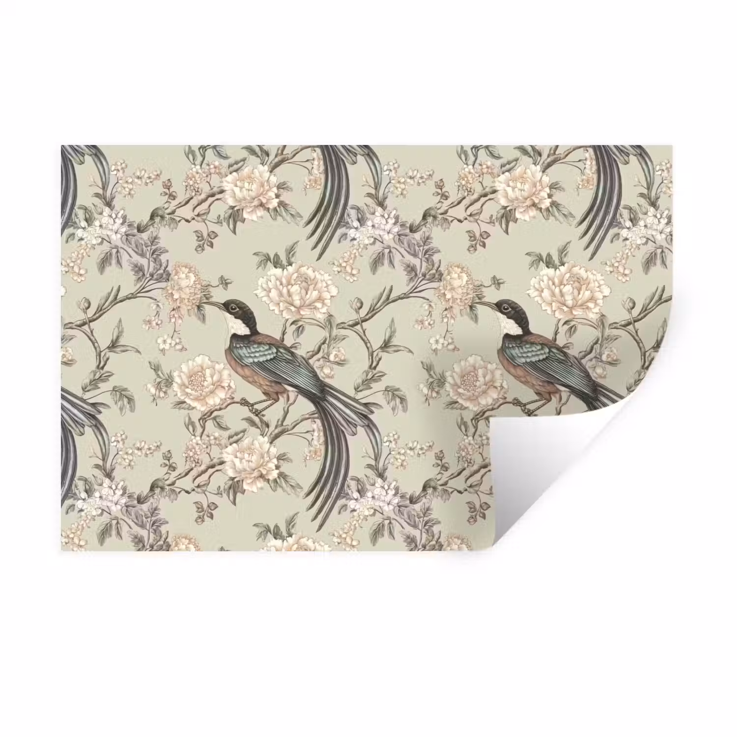 Bloem - Vogel - Kleurrijk Muursticker klein 286 -3d