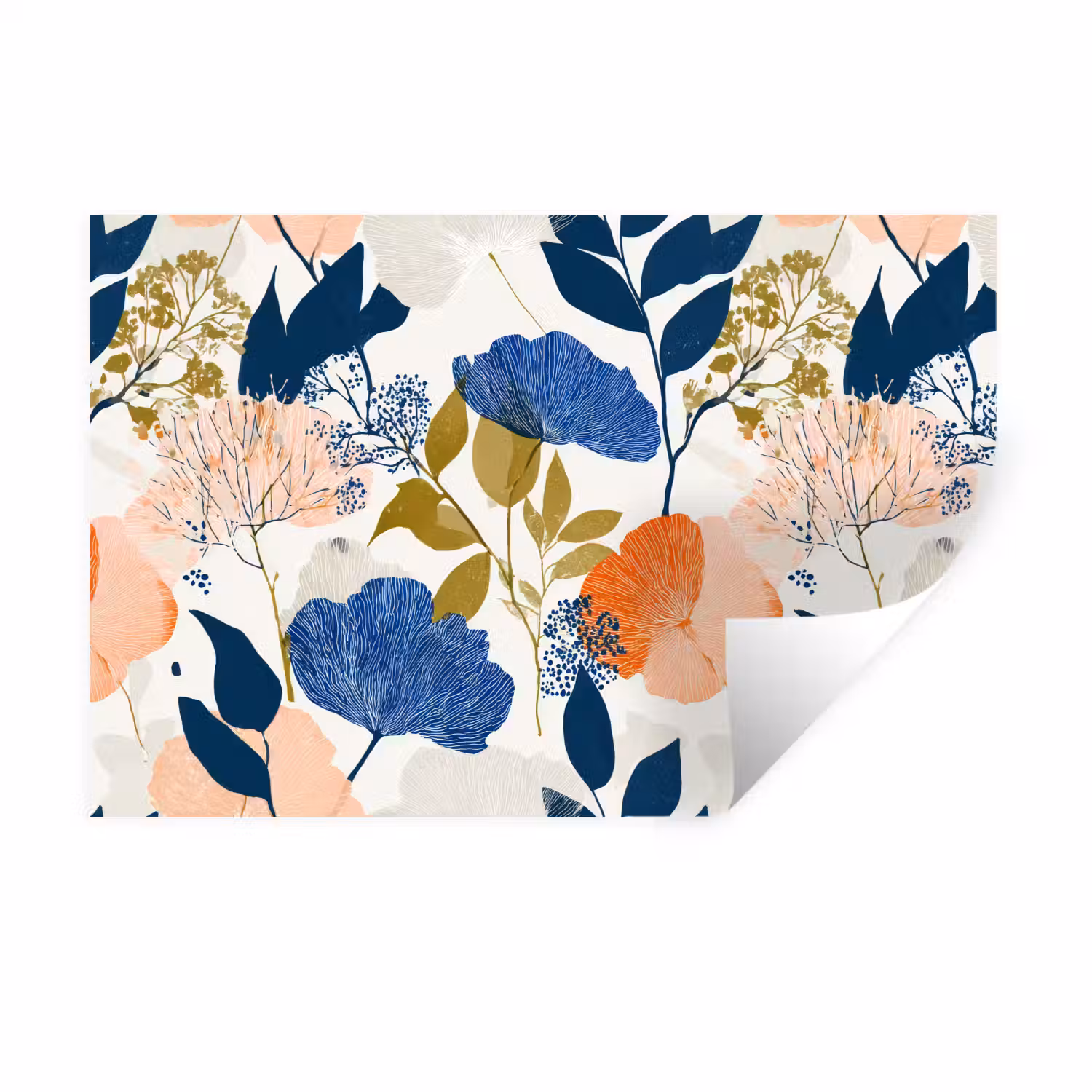 Bloemen - Botanisch - Kleurrijk Muursticker klein 286 -3d
