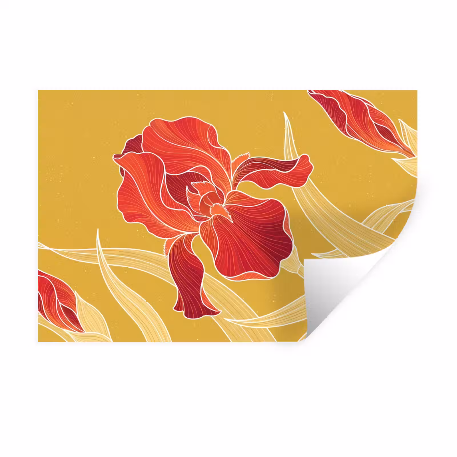 Wandtattoo – Blumen – Illustration – Rot - Bloemen - Illustratie - Rood Muursticker klein