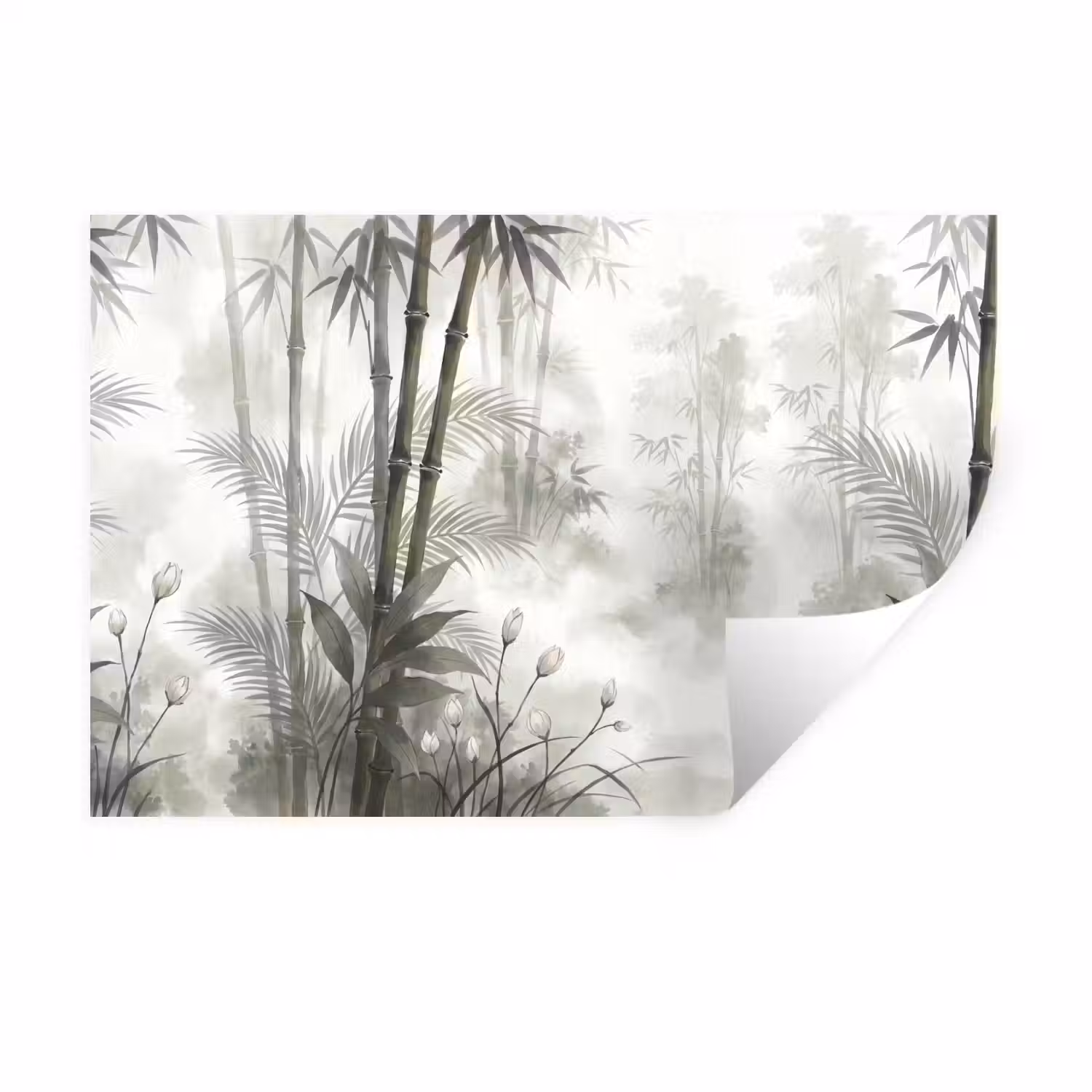 Bloemen - Knop - Tuin - Illustratie - Wit Muursticker klein -3d