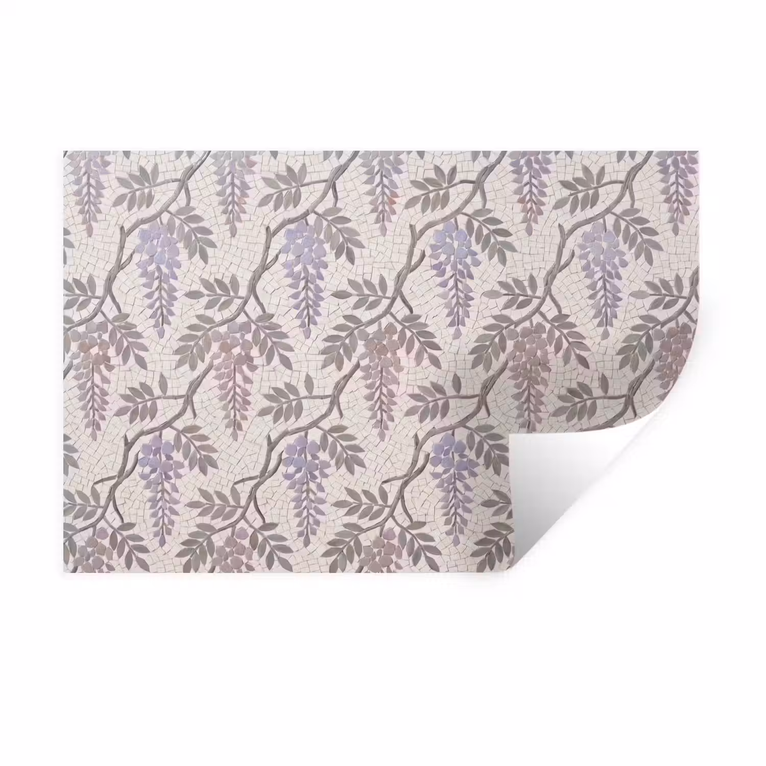 Bloemen - Mozaïek - Natuur - Patroon - Paars Muursticker klein -3d