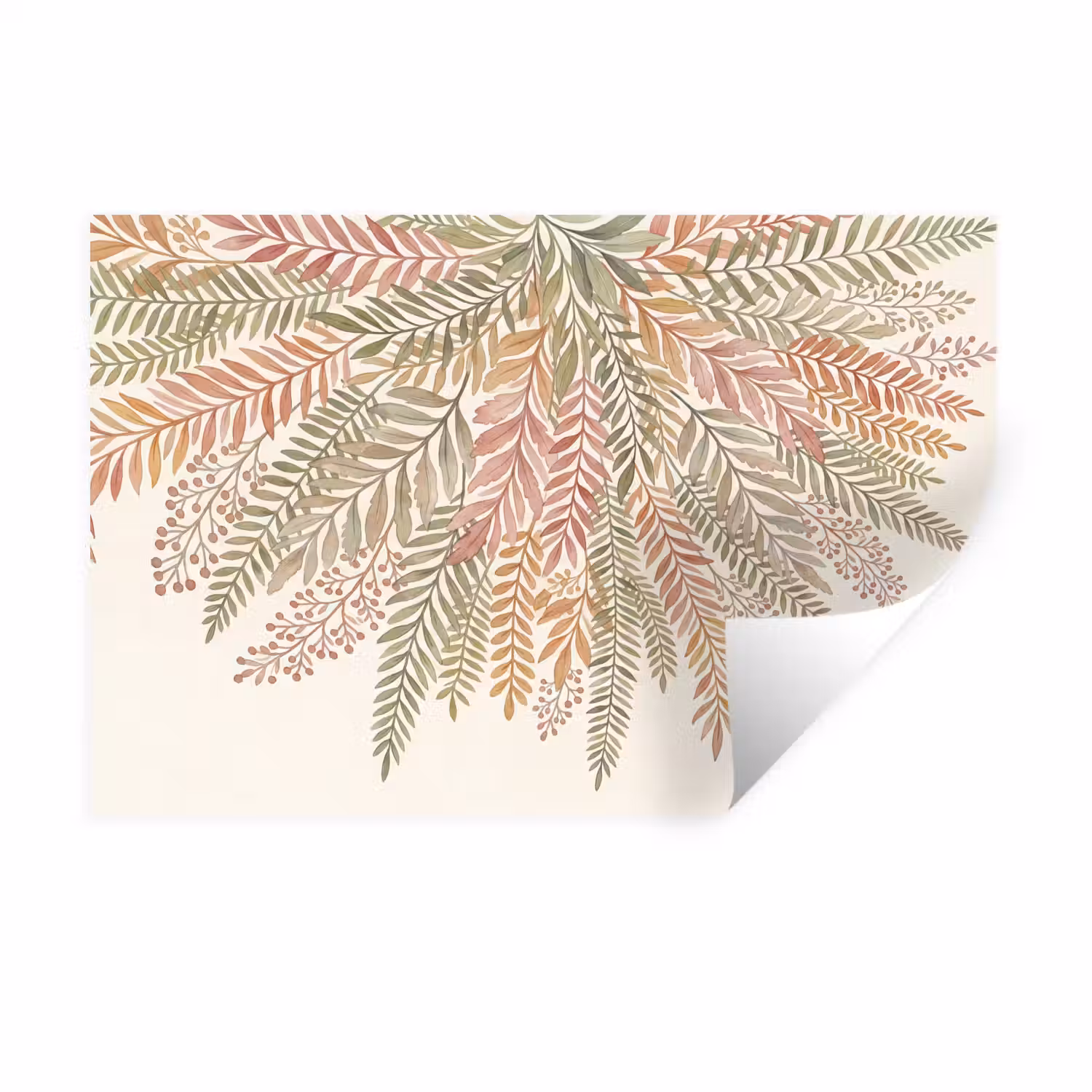 Botanisch - Aquarel - Kleurrijk Muursticker klein -3d