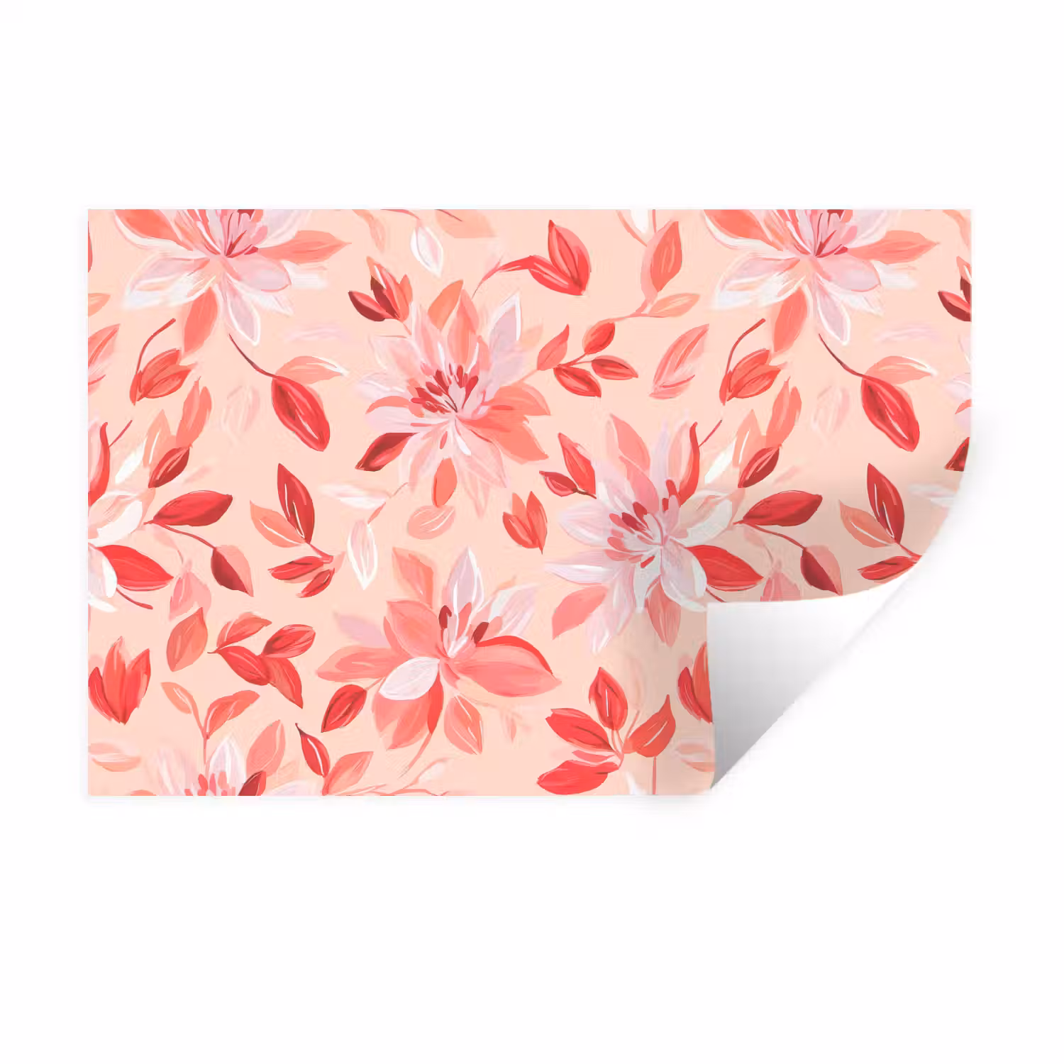 Botanisch - Bloemen - Rood Muursticker klein 286 -3d