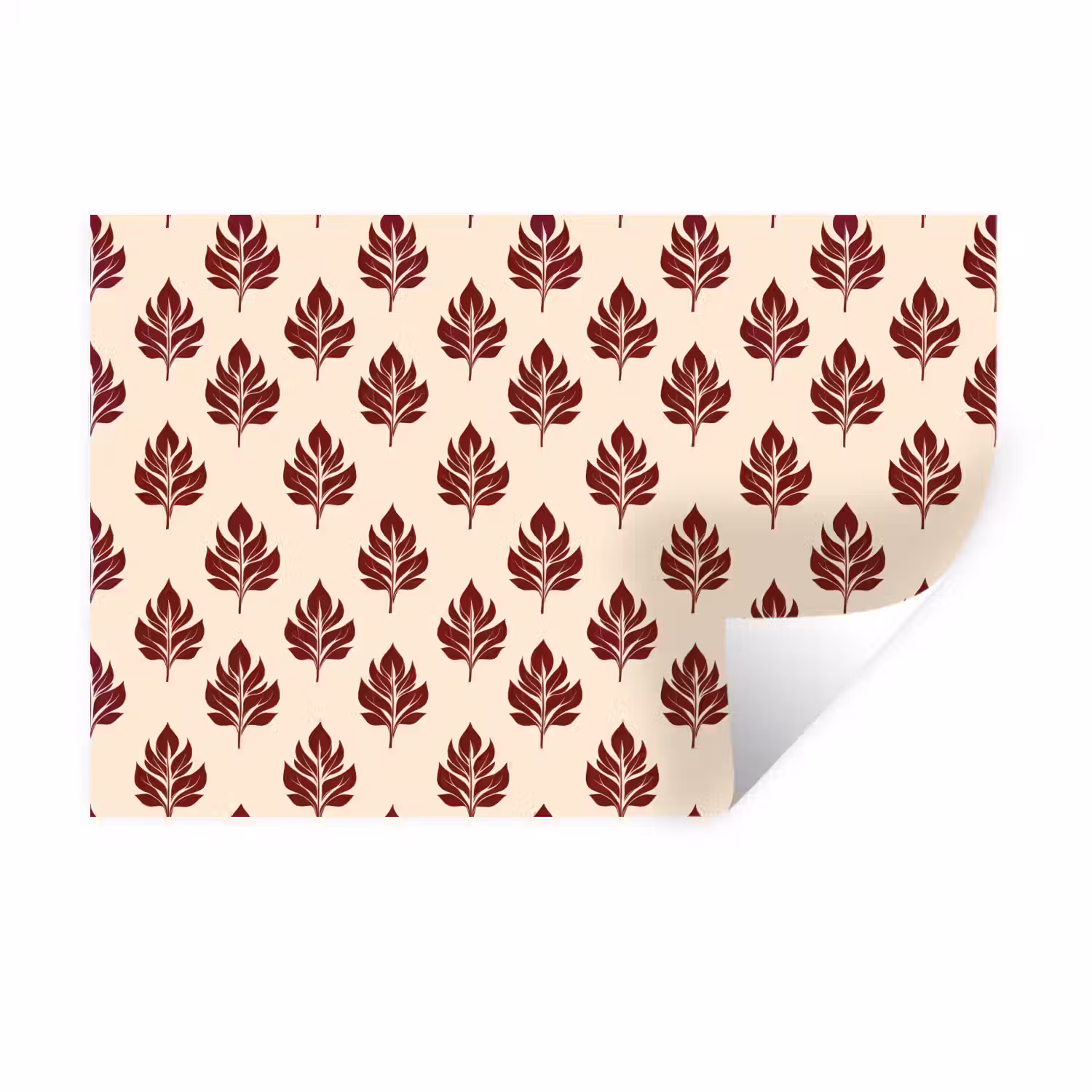 Botanisch - Patroon - Bordeaux Muursticker klein 286 -3d