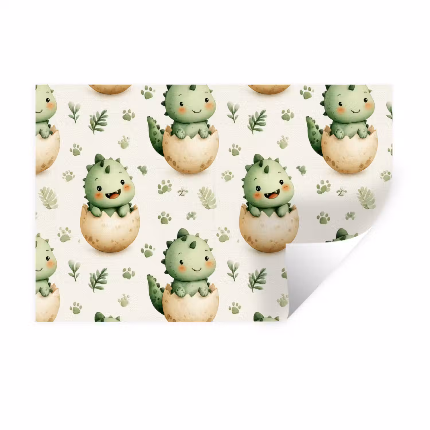 Dino - Eieren - Groen Muursticker klein 286 -3d