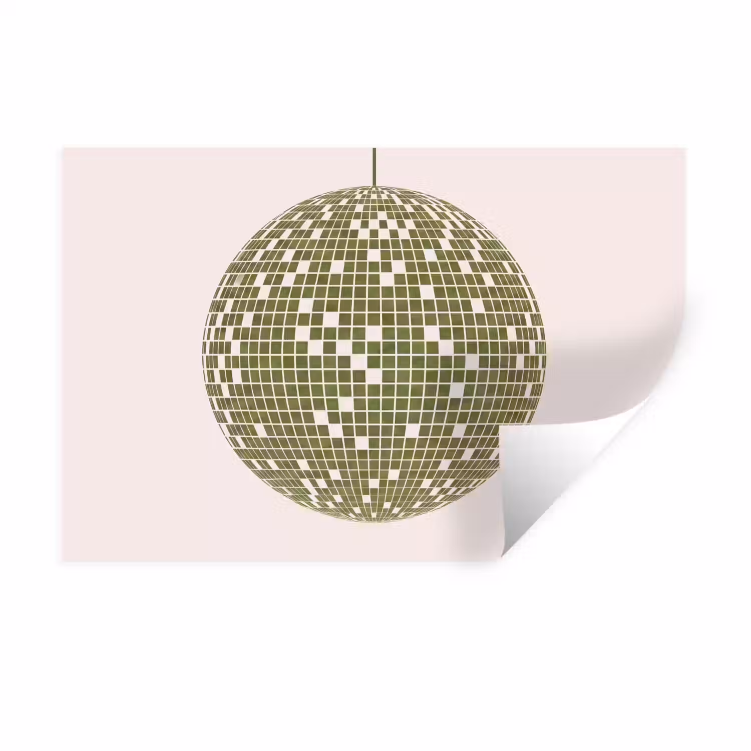 Disco - Bal - Groen - Abstract - Modern Muursticker klein -3d