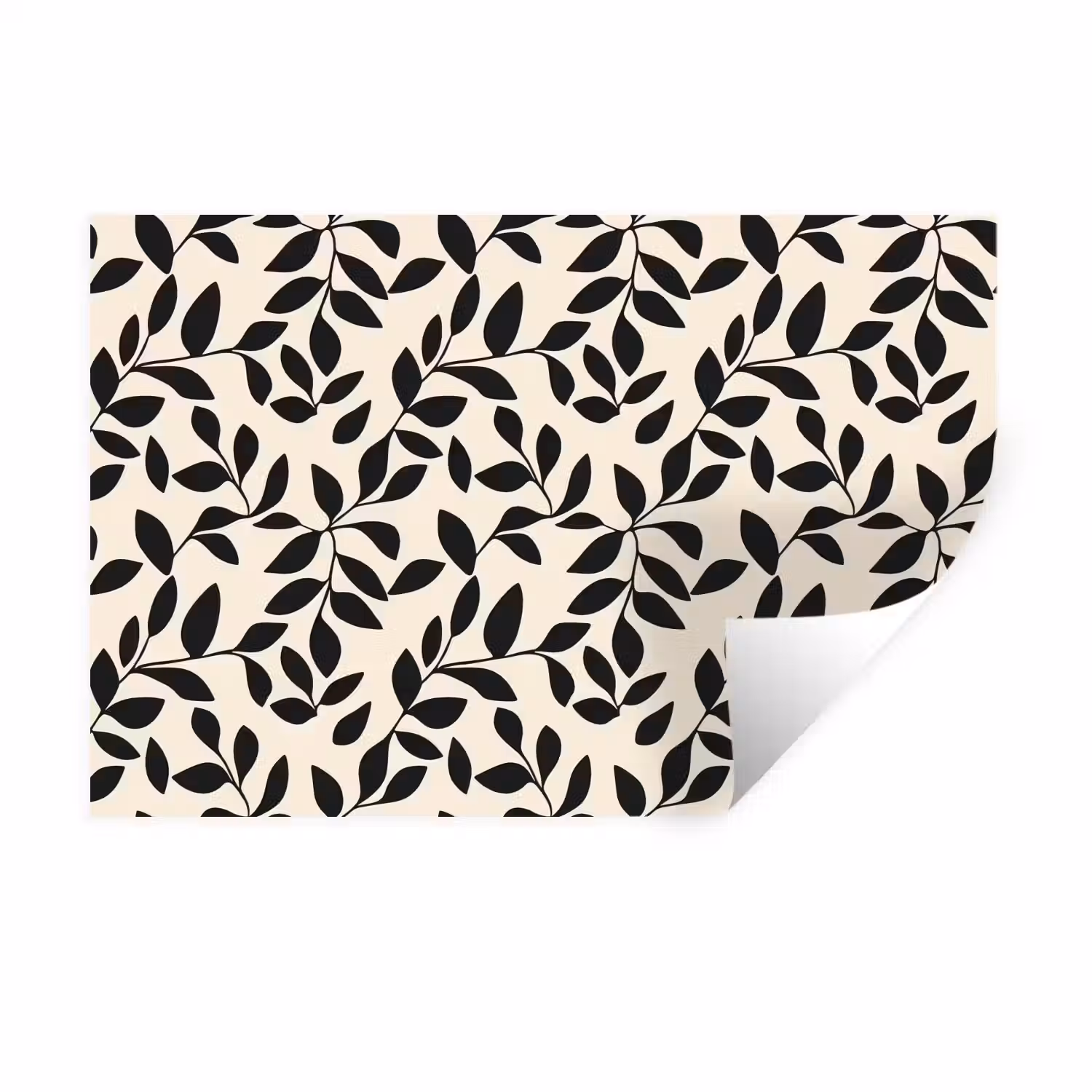 Elegant - Patroon - Zwart - Beige Muursticker klein 286 -3d