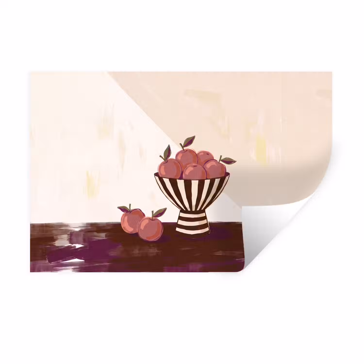 Eten - Schaal - Stilleven - Modern - Rood Muursticker klein -3d