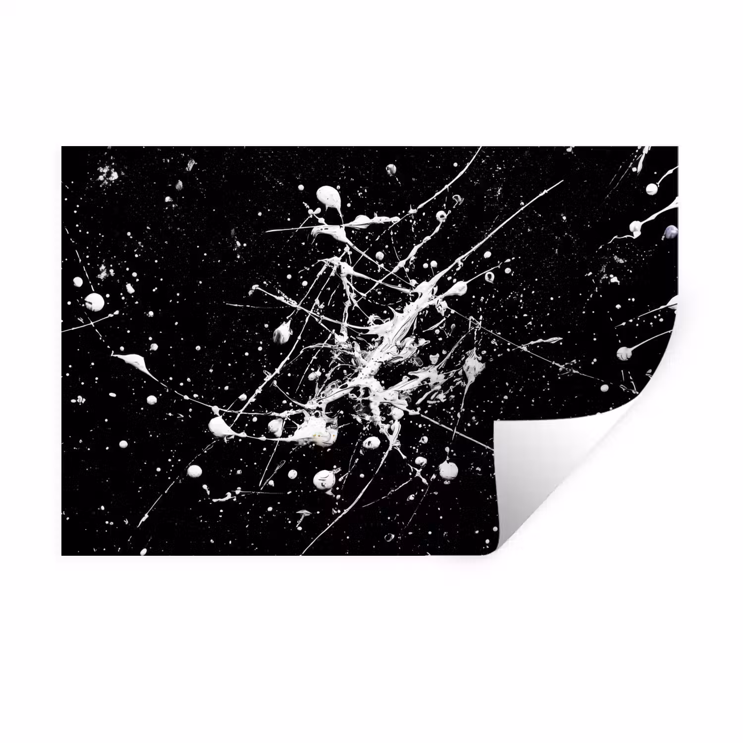 Verfspatten - Wit - Abstract - Explosie Muursticker klein -3d