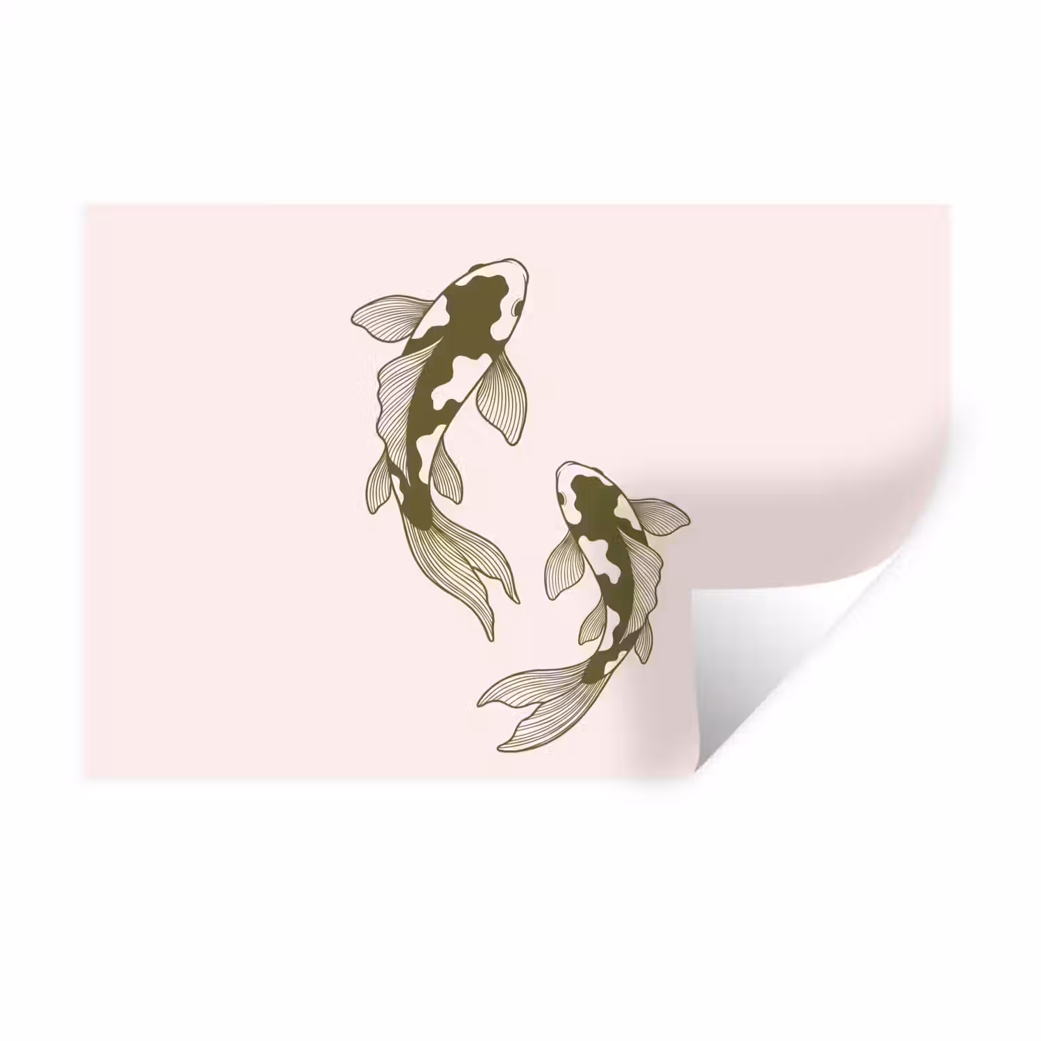 Vis - Zwemmend - Groen - Abstract - Dieren Muursticker klein -3d