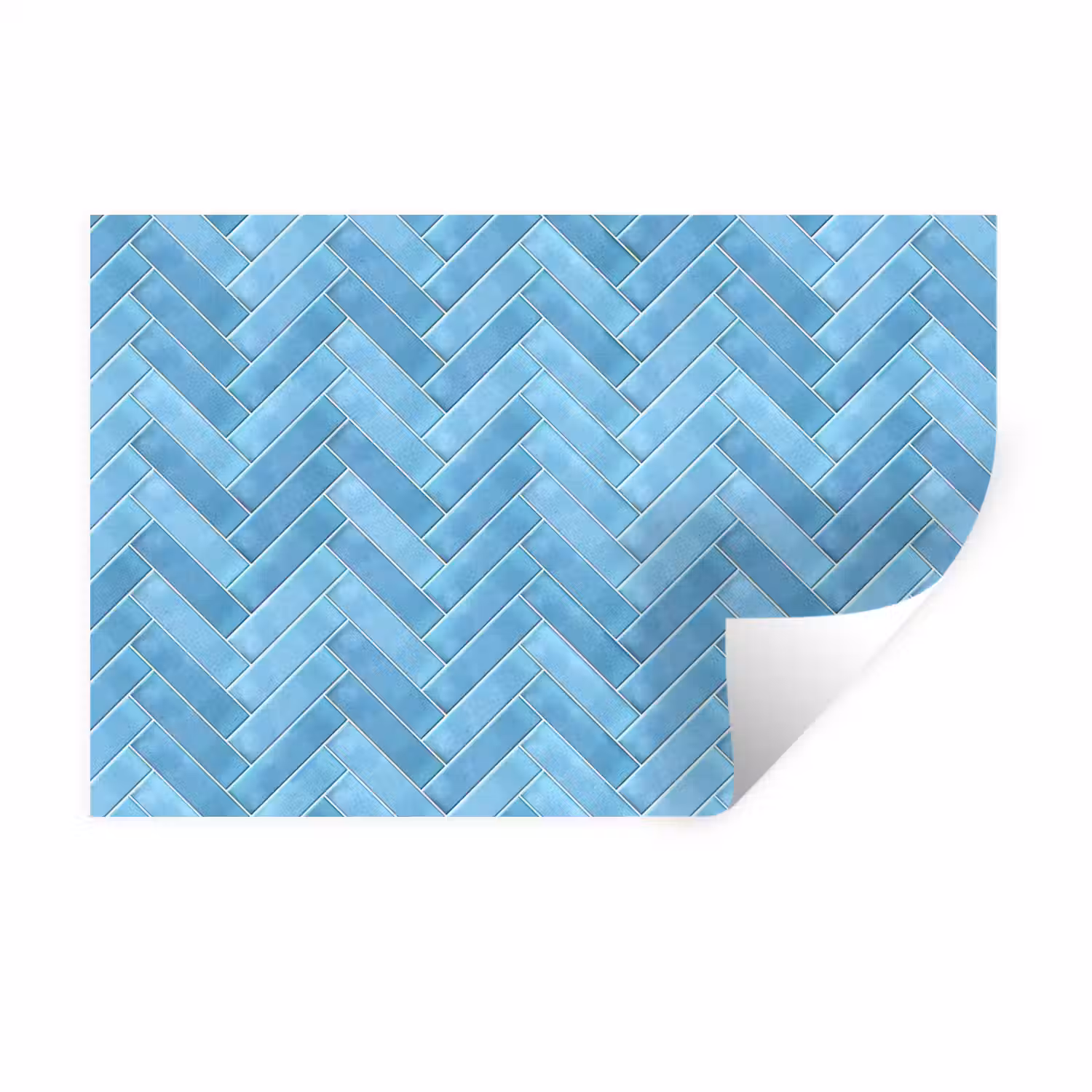 Visgraat - Wandtegel - Lichtblauw Muursticker klein 286 -3d