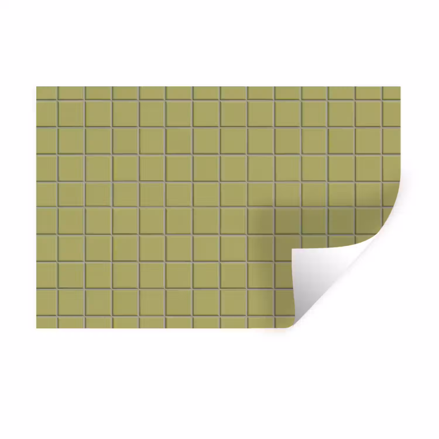Tegel - Patroon - Olijfgroen Muursticker klein 286 -3d