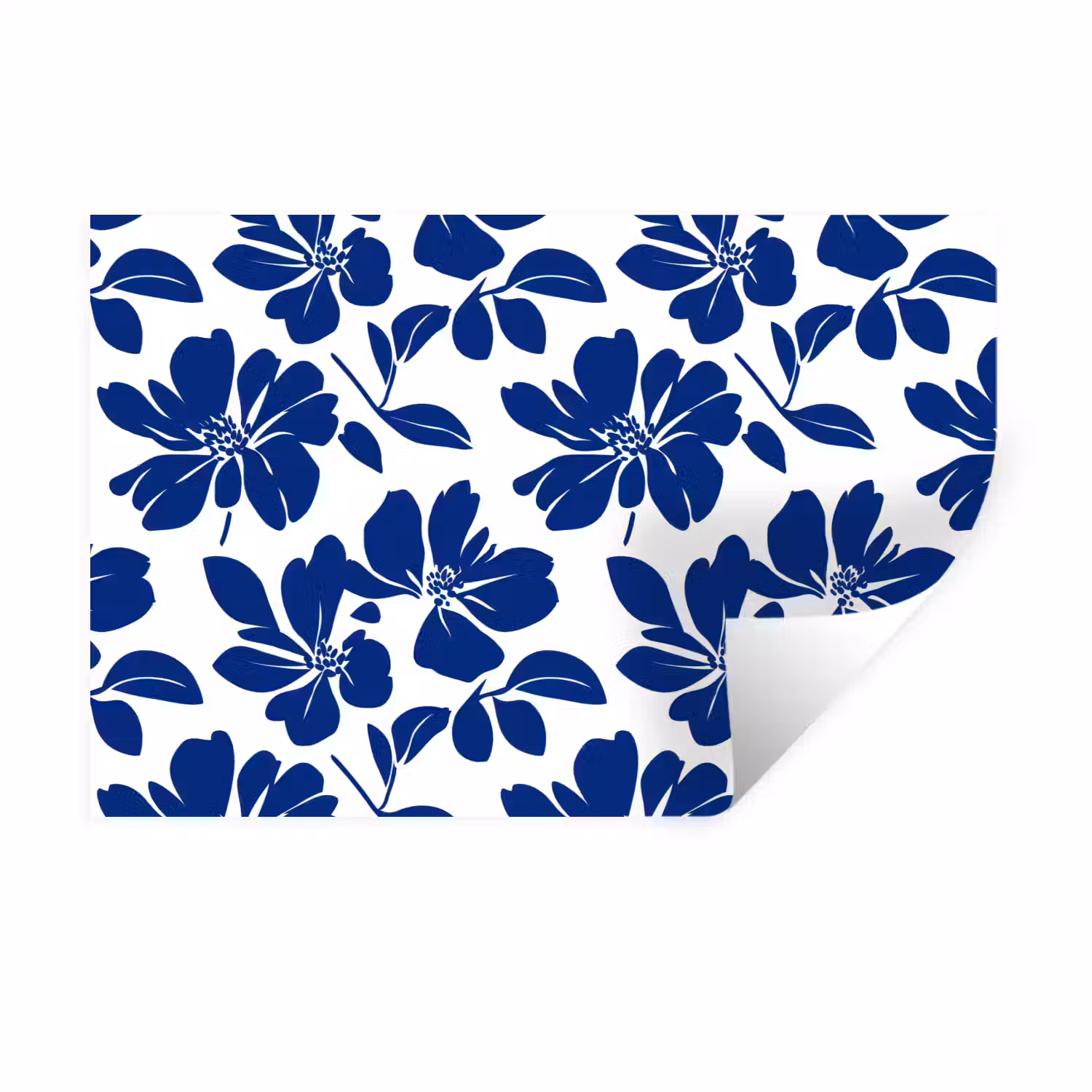Floraal - Modern - Blauw Muursticker klein 286 -3d