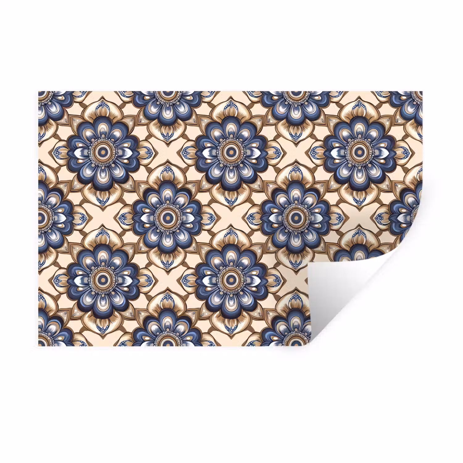 Floraal - Ornament - Blauw Muursticker klein 286 -3d