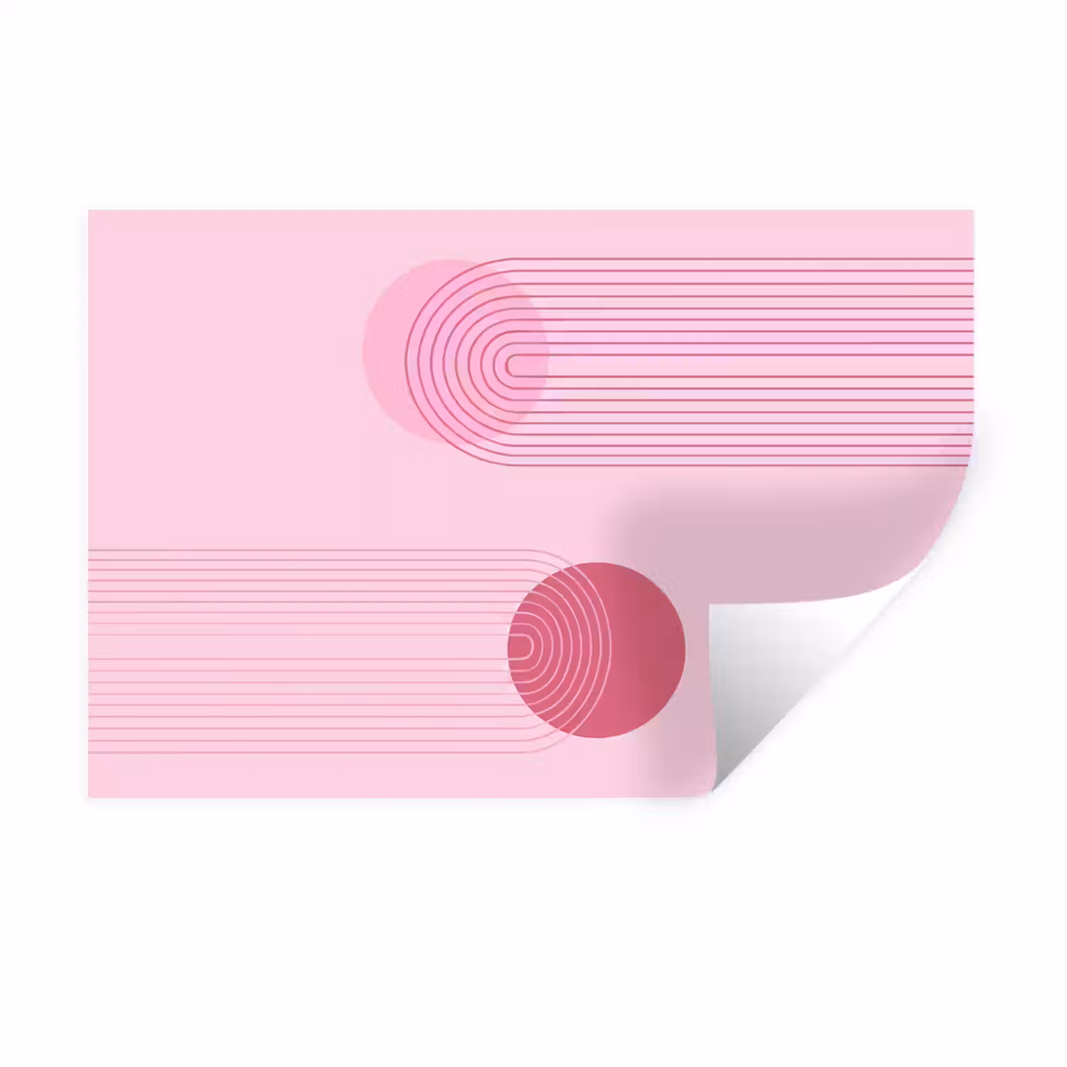 Vormen - Lijnen - Minimalistisch - Roze Muursticker klein -3d