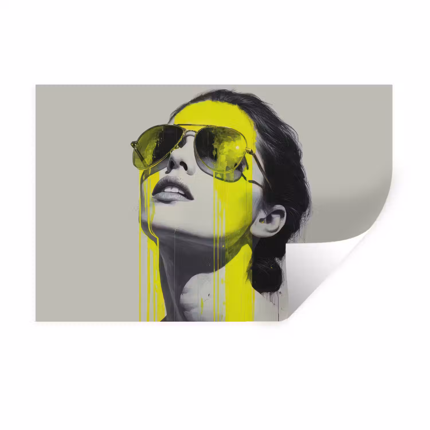 Vrouw - Bril - Verf Muursticker klein -3d
