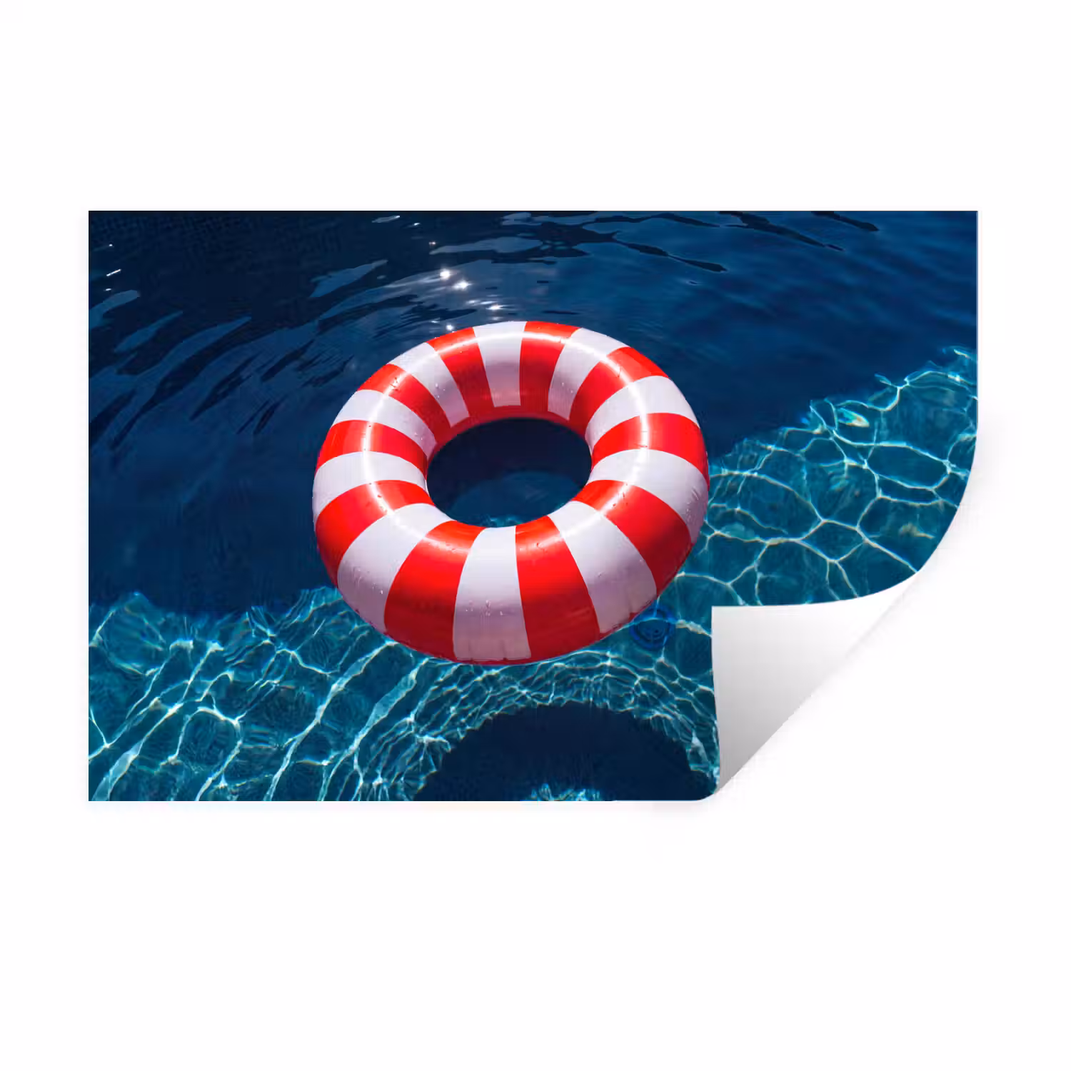 Recreatie - Water - Zomer - Rood - Wit Muursticker klein -3d