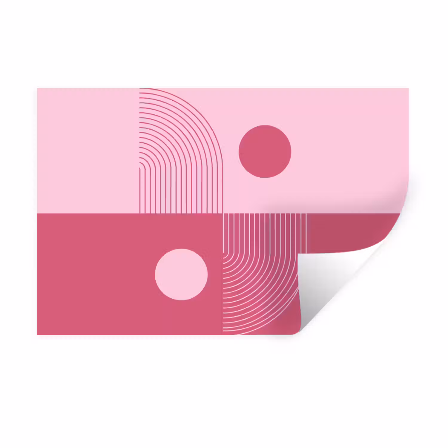 Geometrie - Patroon - Abstract - Roze - Modern Muursticker klein -3d