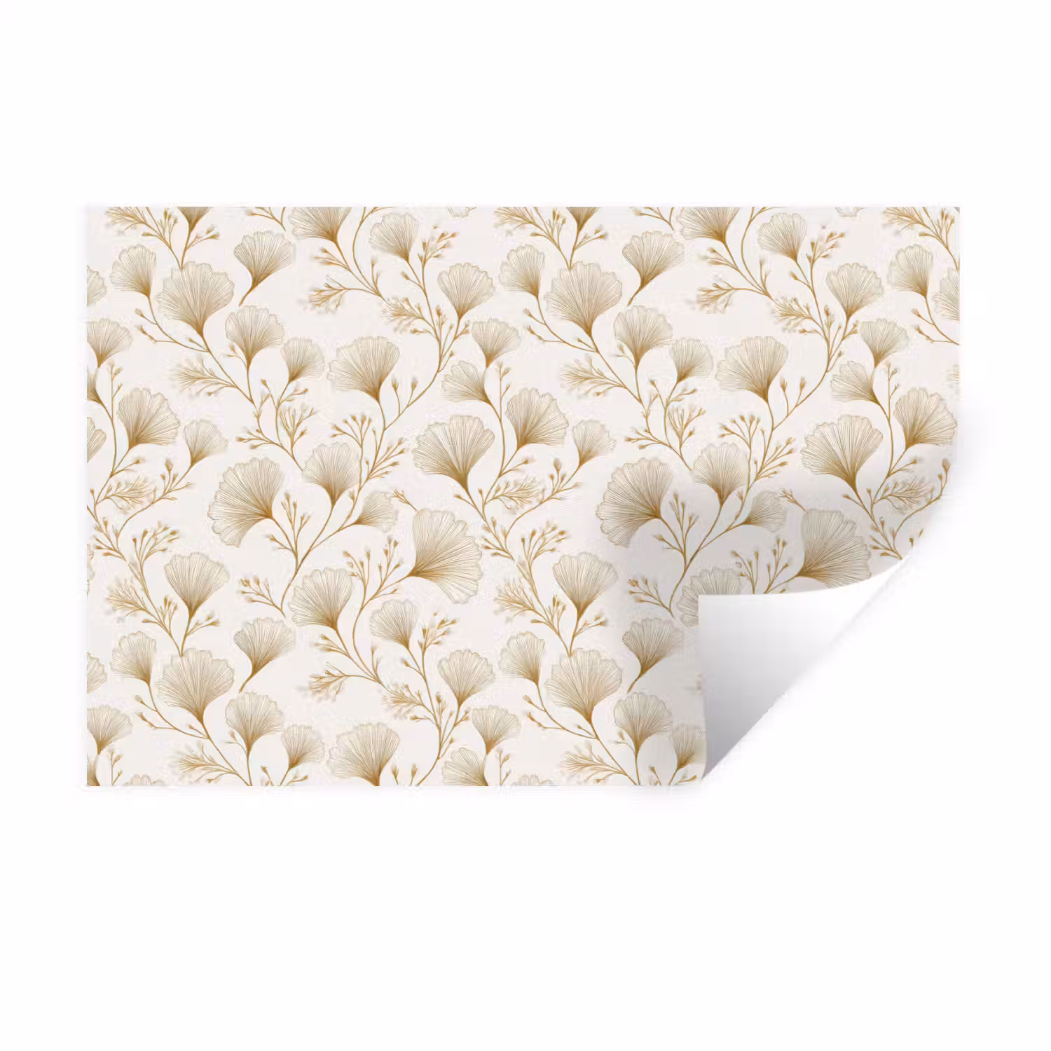 Ginkgo - Takken - Goud Muursticker klein 286 -3d