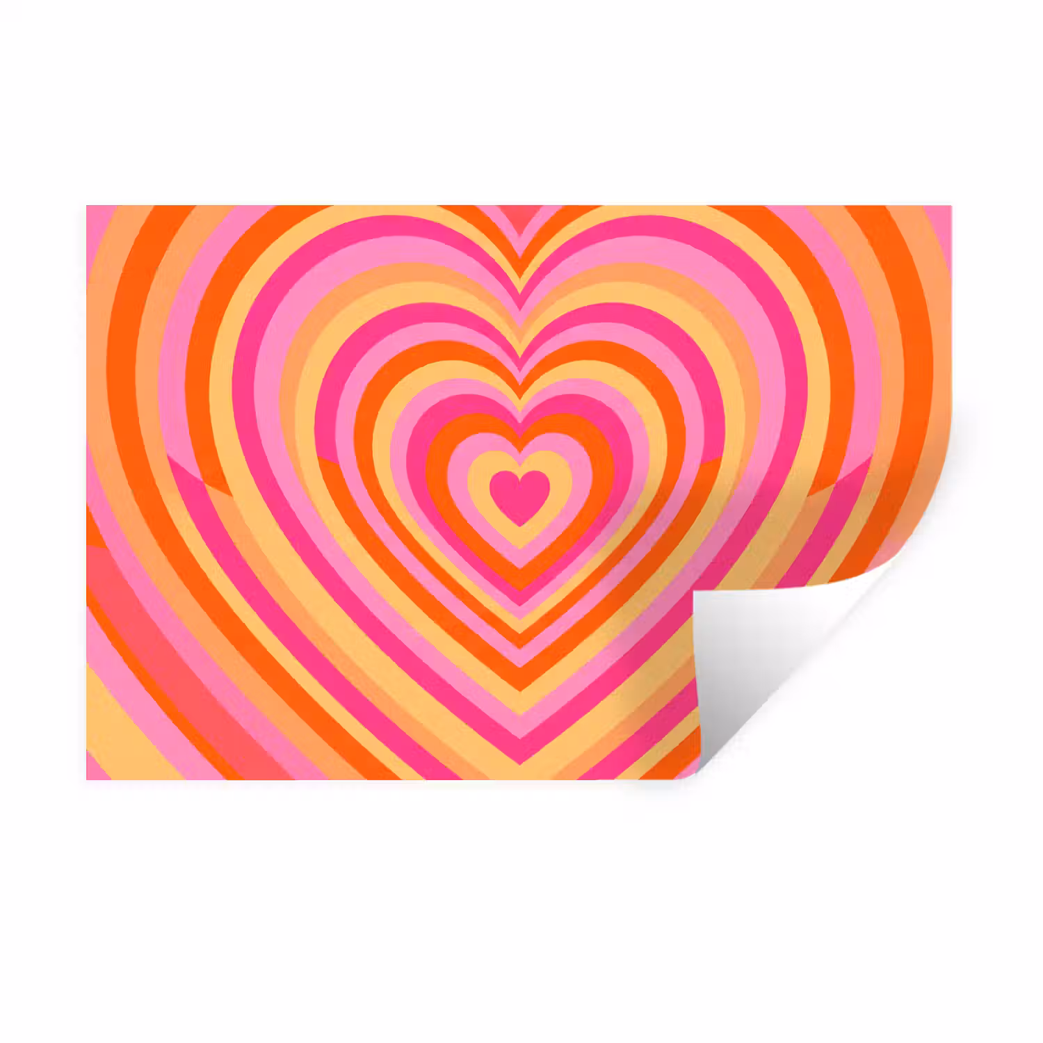 Hart - Concentrisch - Abstract - Liefde - Kleurrijk Muursticker klein -3d