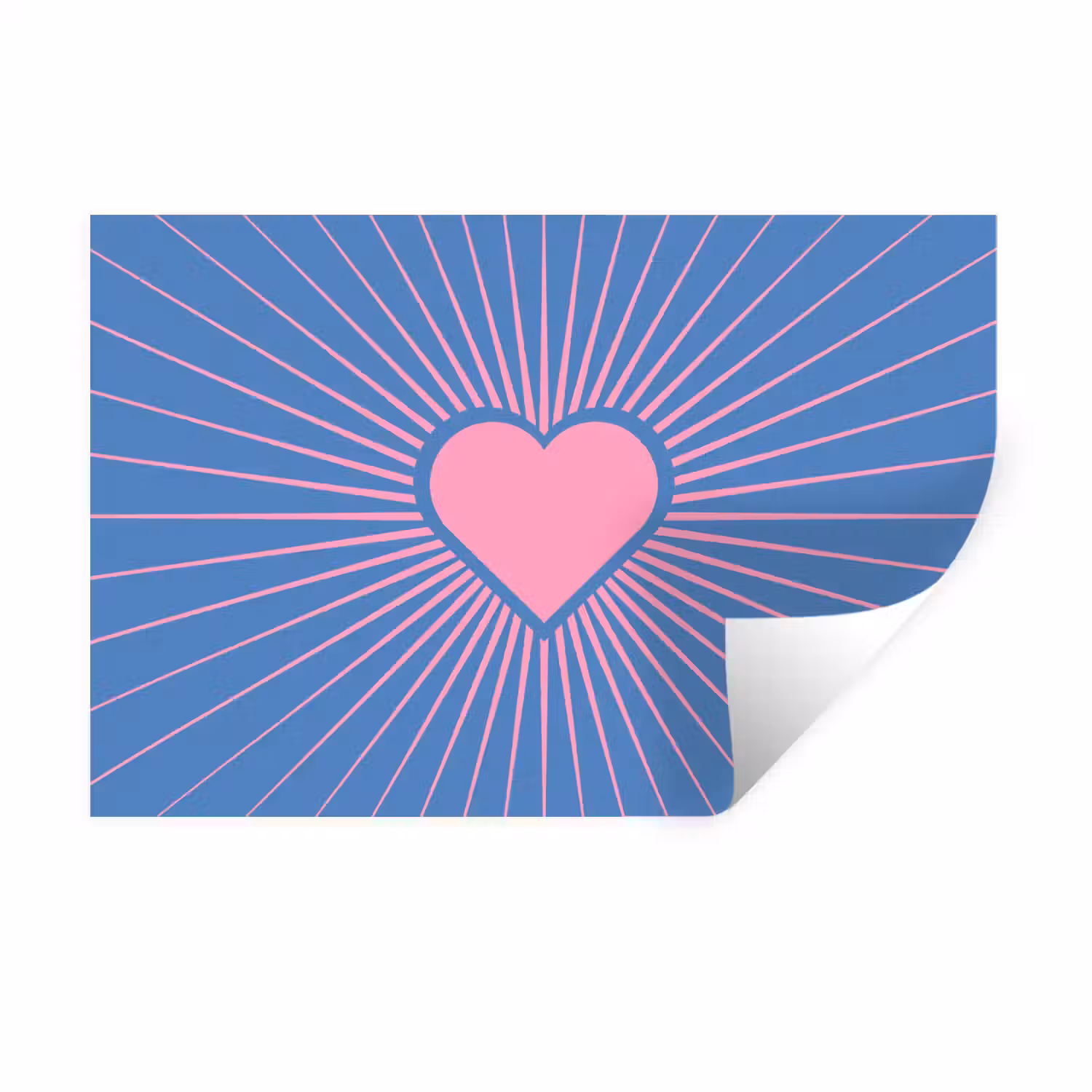Hart - Stralen - Liefde - Modern - Roze Muursticker klein -3d