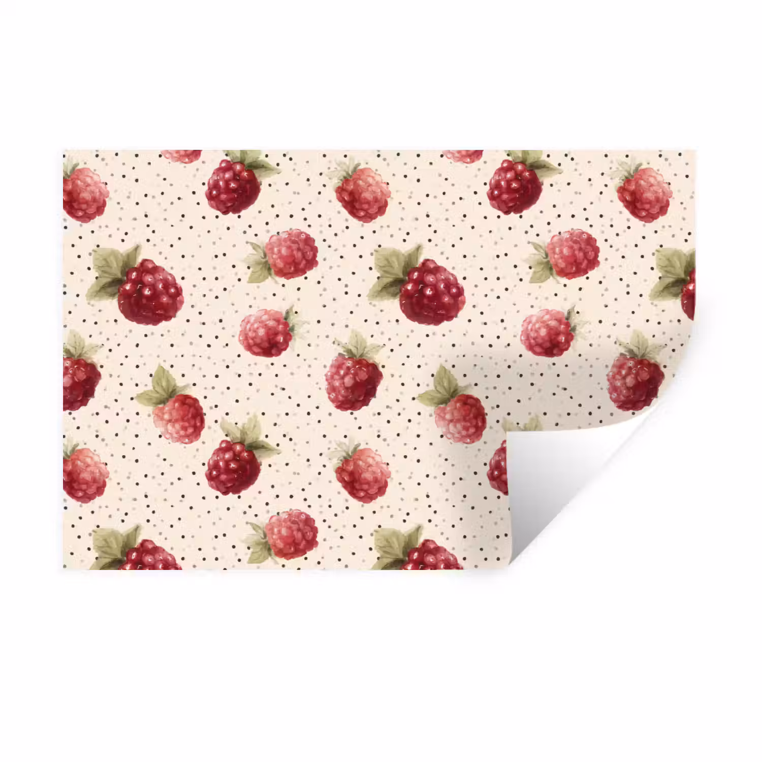 Framboos - Stippen - Rood Muursticker klein 286 -3d